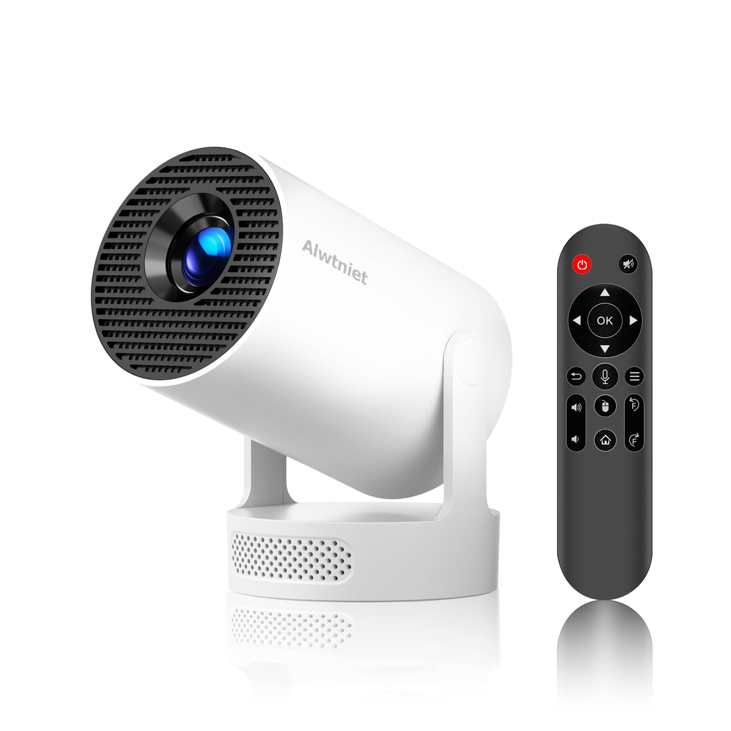 Photo 1 of Mini Projector 4K Support, Portable Smart Projector with WiFi 6 and Bluetooth 5.4, 5w Soundbase Speaker, Auto Keystone 180° Rotatable, 8000 Lumens, Home Bedroom Movie Proyector HY300Pro+