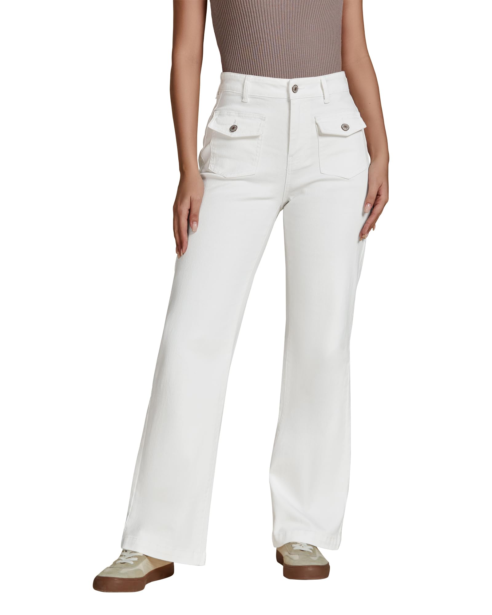luvamia Womens White Jeans Wide Leg Jeans Women High Waisted White Wide — free download