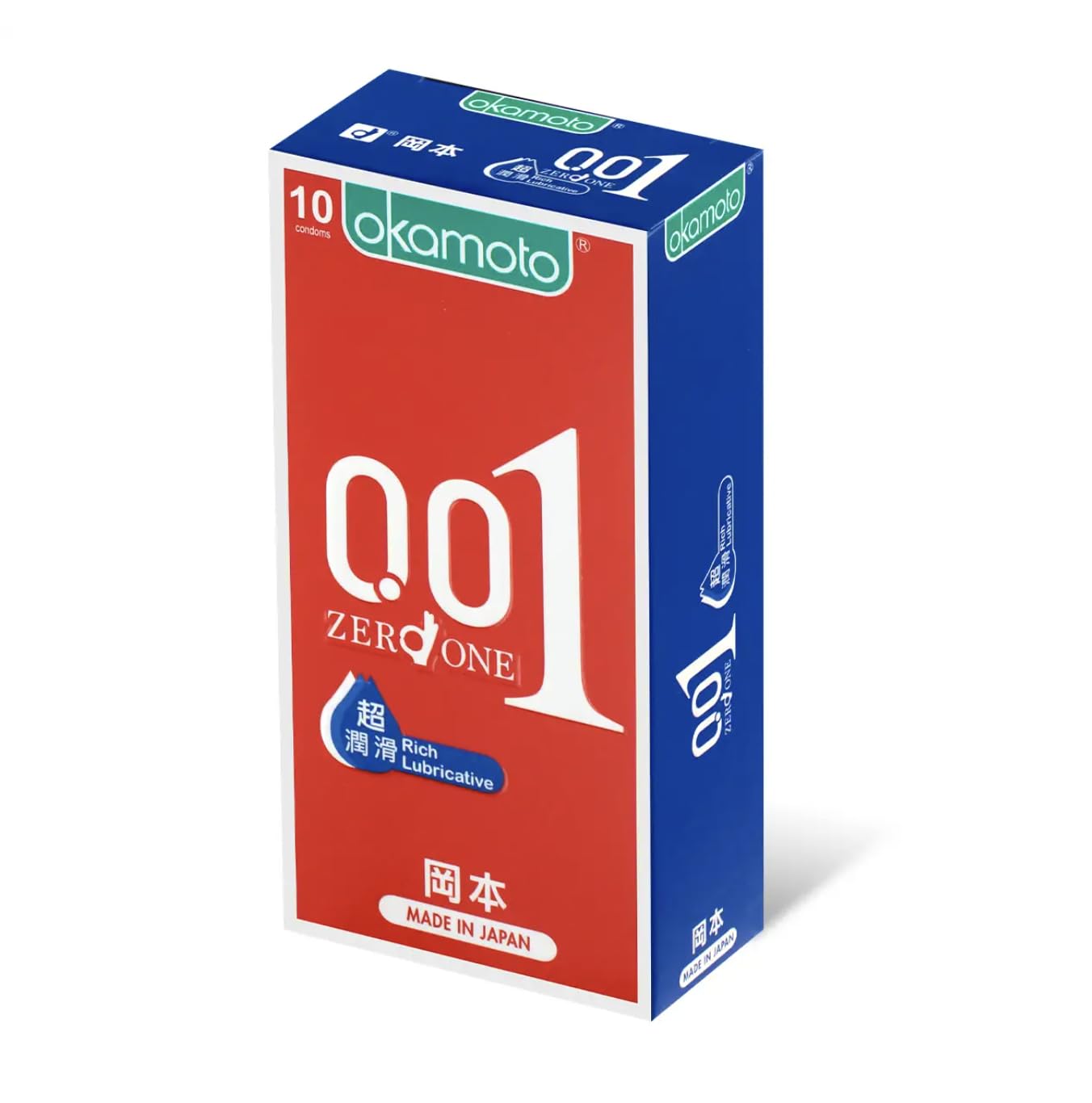 Okamoto 0.01 Rich Lubricative 10's Pack PU Condom Made in Japan