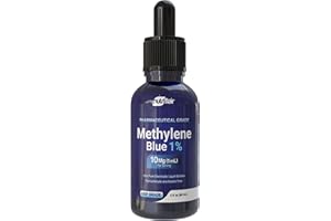 NUTRIFLAIR Methylene Blue 1% Solution – USP Grade, 99% Pure – Pharmaceutical Grade – Lab-Tested, Ultra Pure Electrolytic Liquid – 2 fl oz Glass Dropper Bottle – Formaldehyde-Free, Non-GMO