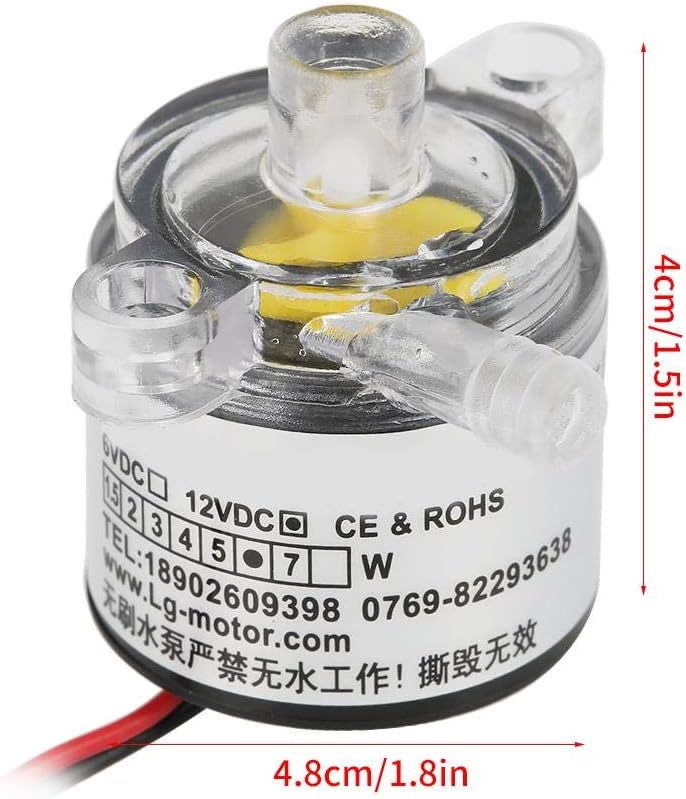 Micro DC 12V Water Pump 6W Submersible Water Pump Mini Food Grade Brushless Water Pump for Aquarium Fountain, Small Fish Pond - Image 3