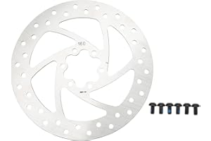YULATIK 160mm Bike Disc Brake Rotor with 6 Bolts, 6 Hole Stainless Steel Bicycle Brake Rotor Bike Replacement for Road Bike Mountain Bike Electric Scooter BMX MTB