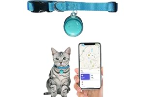 Mini GPS Cat Tracker Collar,Waterproof Pet Location Tag for iOS/Android, Smart Real-Time Tracking with Safety Elastic Buckle,