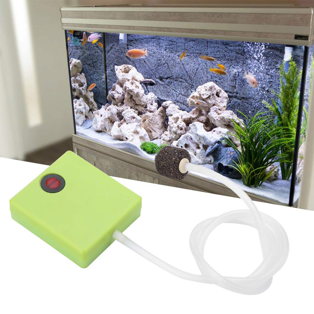 Aquarium Air Pump, Portable Battery Operated Fish Tank Oxygen Aerator Pump with Air Stone and Tube for Aquarium Fish Tank and Hydroponic