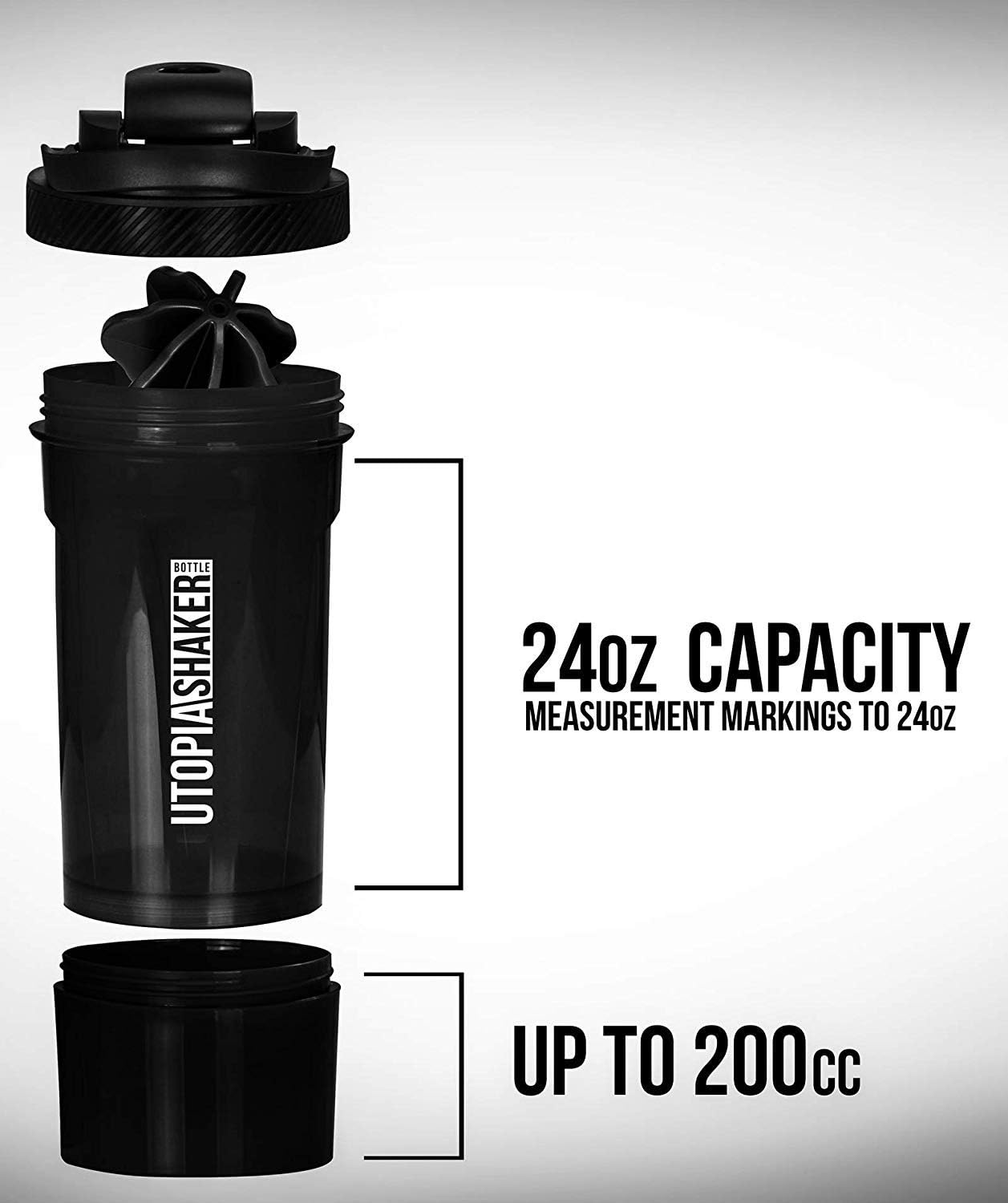 2 Pack Blender Bottle Classic 24 oz. Shaker Mixer Cup Twist and Lock