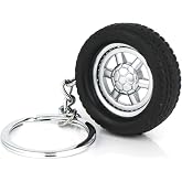 maycom Auto Parts Model Spinning Rubber Ball Bearing Wheel Tyre Tire Keychain Key Chain Ring Keyring Keyfob 86023