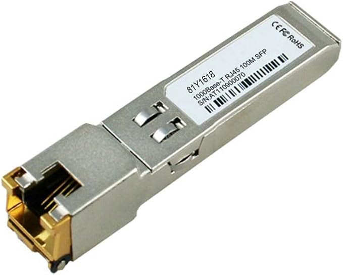 Amazon Generic 81Y1618 IBM BNT Compatible 1000BASE T SFP Copper RJ 45 100m Transceiver 