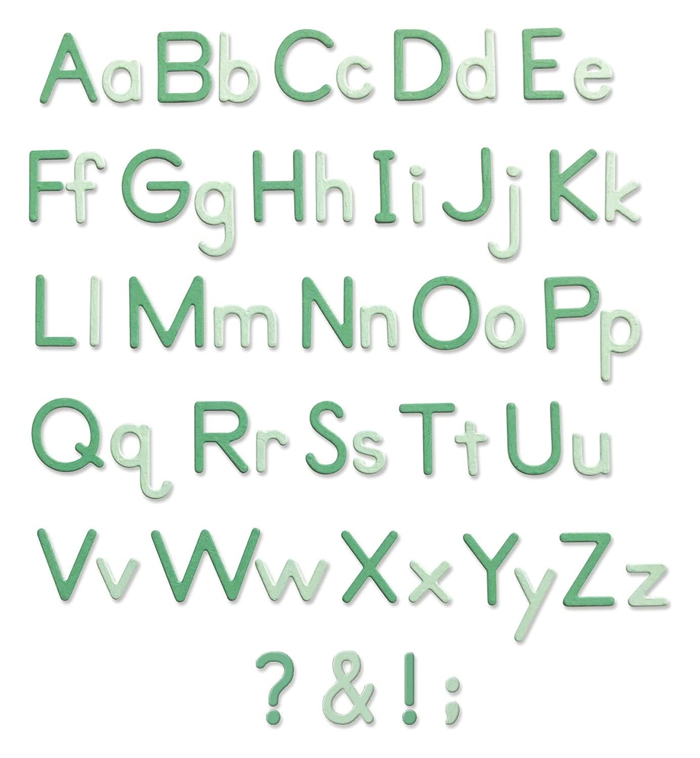 Sizzix Thinlits Die Set 92PK Essential Type - Complete Alphanumeric, Upper & Lowercase, Duplicate Characters