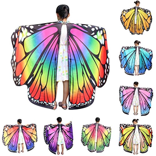 Monarch Butterfly Wings,Kemilove Prop Soft Fabric Butterfly Wings Shawl Fairy Ladies Nymph Pixie Costume Accessory (Kid,136108CM, Orange)