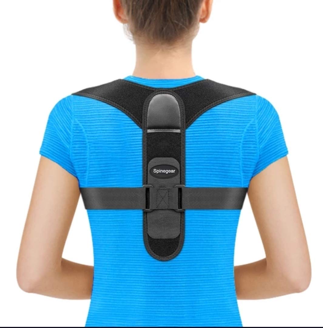 Spinegear Posture Corrector back brace detachable straps holder, Adjustable Back Support, Shoulder slouching Upper Back Harness Posture Back Straightener Pain Relief for Men and Women (Fits S,M&L)