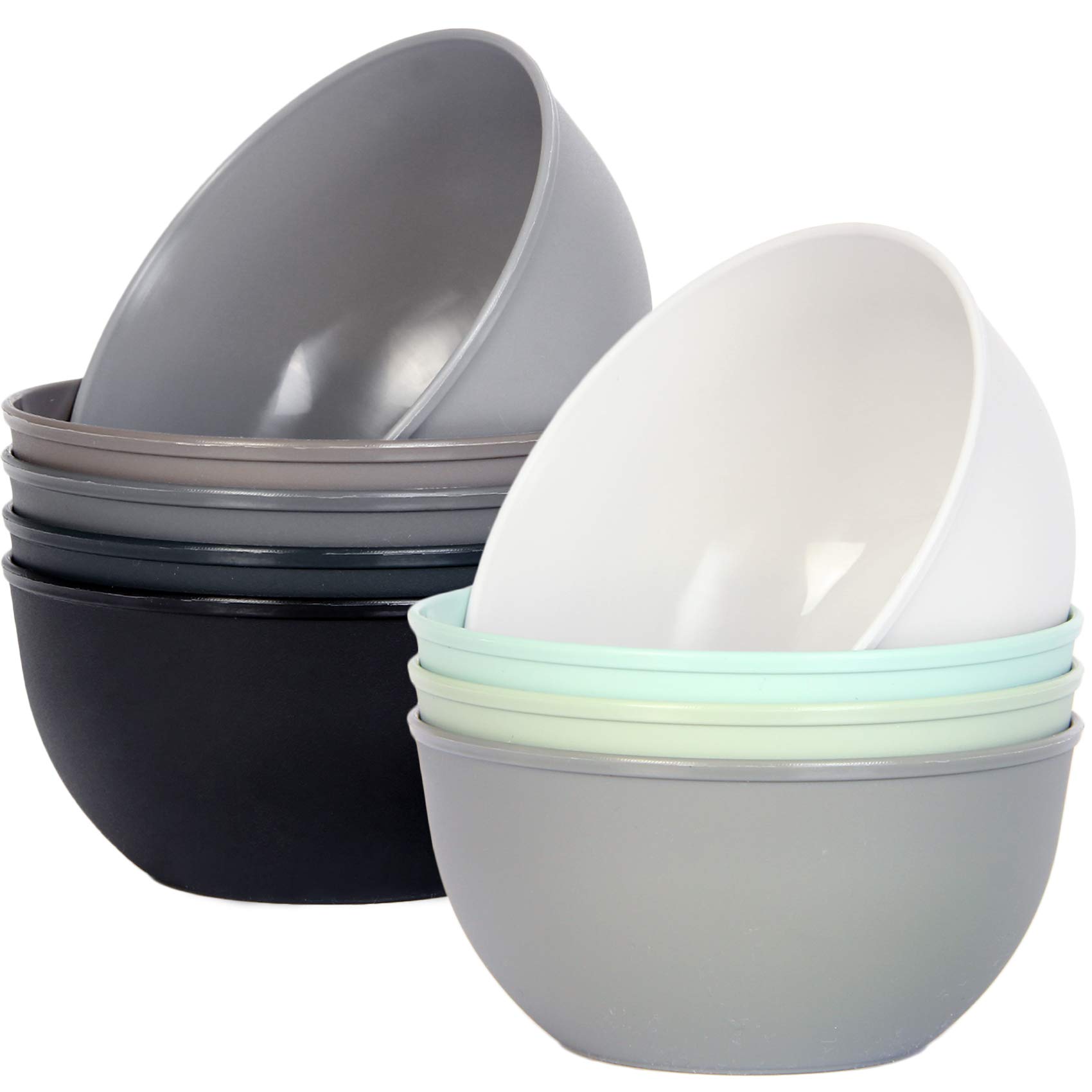 Youngever 9 Pack 300ml Small Plastic Bowls, Kids & Toddler Bowls Set of 9 in 9 Assorted Colors (Urban)