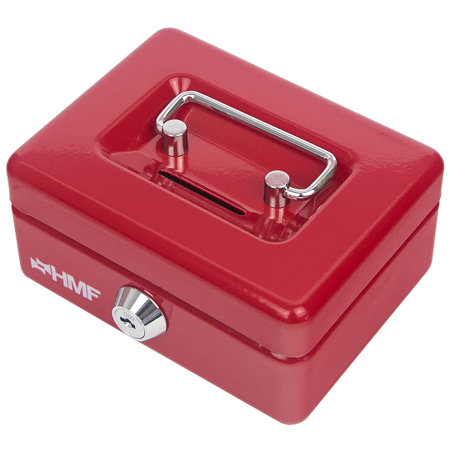 HMF 102122-03 Children's Money Box Lockable with Slot 12.5 x 9.5 x 6 cm Red