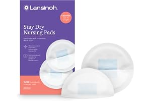 Lansinoh Stay Dry Disposable Nursing Pads, 100 Count | Soft, Super Absorbent, Breast Pads, Breastfeeding Essentials for Moms