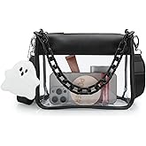JINSI Clear Bag Stadium Approved, Small Crossbody Bag for Concerts Sports Events, Clear Clutch Purses for Women
