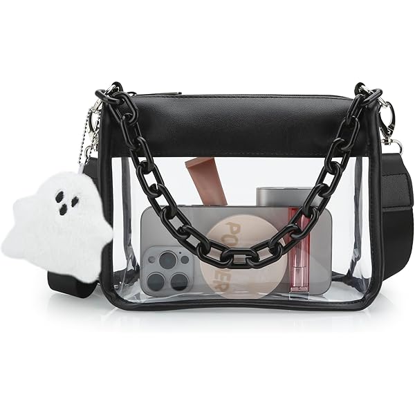 JINSI Clear Crossbody Bag For Concerts & Stadiums - Small See-Through Purse With Adjustable Strap, Stadium Approved