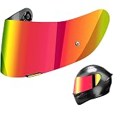 UKIAF K1S Visor Replacements Compatible with AGV K1 K1S K3SV K5 K5S Helmets 1 Pack Revo Smoke Red Suitable for Only Day Use