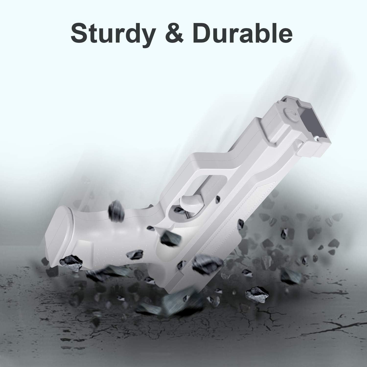 Motion Plus Gun Compatible with Nintendo Wii Controller + Wii Shooting Games (White): Video Games