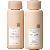 Kristin Ess Hair Signature Salon Sulfate Free Shampoo and Conditioner Set for Moisture, Frizz + Shine - Color Safe, Vegan, Paraben Free - Clarifying, Hydrating Damage Repair for Women - Pear Fragrance