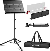 CAHAYA Sheet Music Stand Matte Black CY0317 with Bag Adjustable 79-143 cm view 1