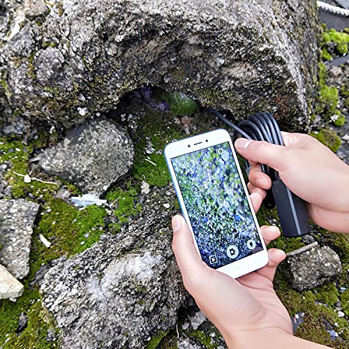 Wireless Endoscope Compatible iPhone Android, NIDAGE WiFi 5.5mm 1080P HD Borescope Inspection Camera 2.0MP Semi-Rigid Snake Camera for Inspecting Motor Engine Sewer Pipe Vehicle (33FT) - Thumbnail 6