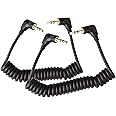 Saramonic 2-Pack of 1/8” (3.5mm) to 1/8” (3.5mm) 6” Coiled TRS Replacement Output Cables (SR-CS350), TRS TO TRS Audio Cable