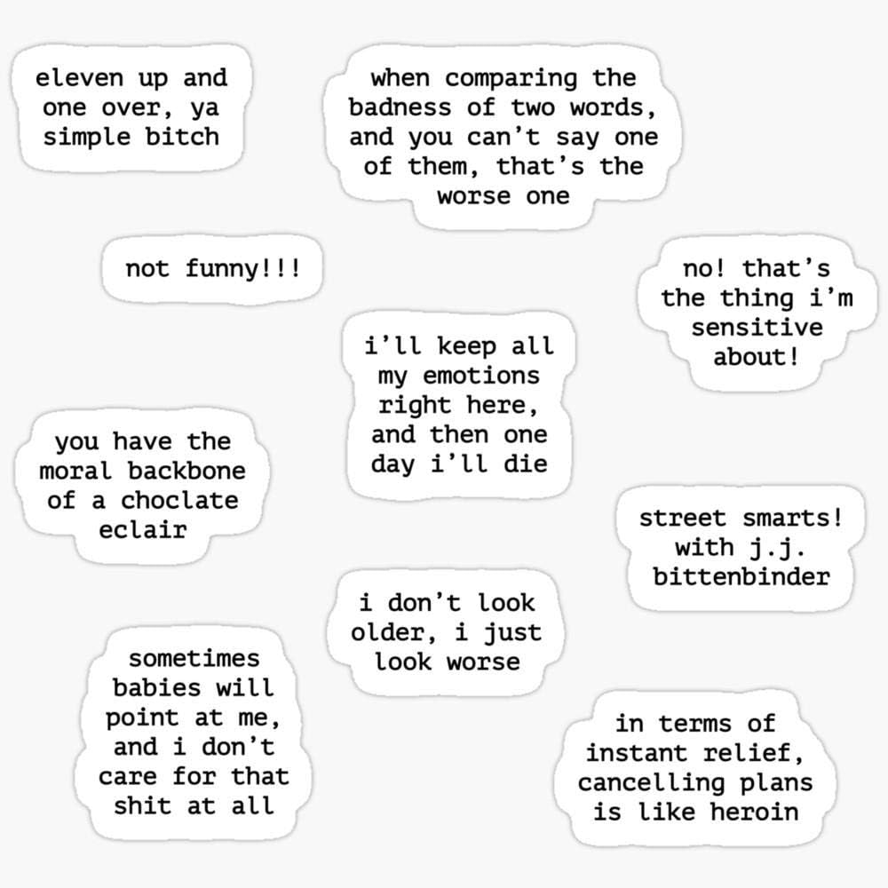 Amazon Com Deangelo John Mulaney Quotes Stickers 3 Pcs Pack Kitchen Dining