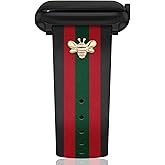 MOINSPIRE Designer Leather Bands with Charms Compatible with Apple Watch 38mm 40mm 41mm 42mm(S11/10) 44mm 45mm 46mm 49mm Women Men Strap for iWatch Series 11/10/9/8/7/6/5/4/3/2/1 SE 1/2/3 Ultra 1/2/3