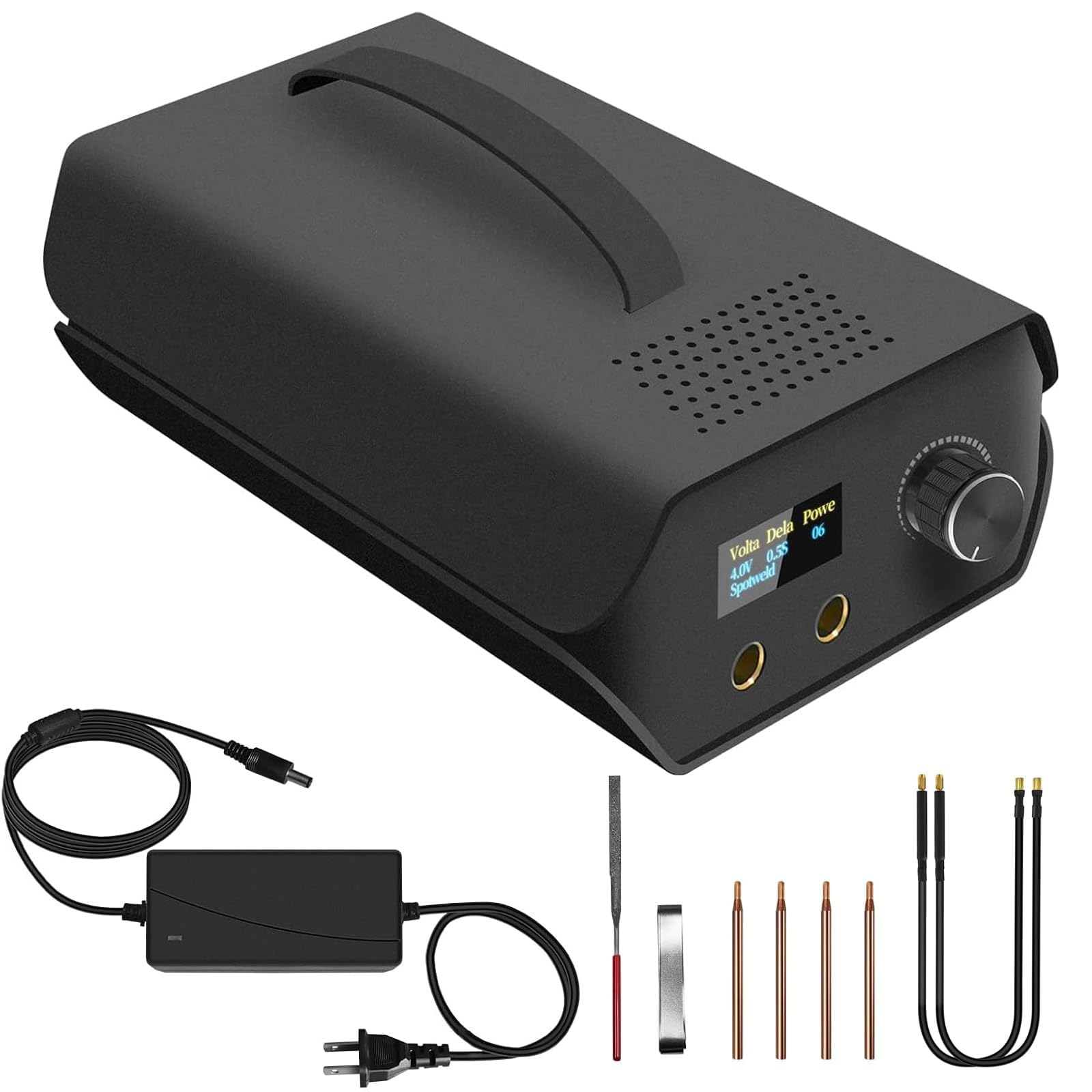 Photo 1 of Battery Spot Welder, Farad Capacitor Portable Mini Welder Spot 3000F with LCD Screen, 120 Levels Adjustable Spot Welding Machine 18650 Battery Energy Storage, Nickel Strip Support 0.1-0.3mm