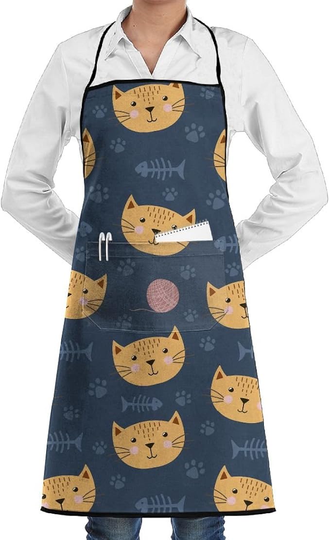Amazon Co Jp 小さな黄色のねこ レディース エプロン お洒落れ エプロン キッチンファブリック ポケット付き 男女兼用 服 ファッション小物