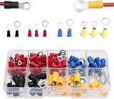 acdokuk 102 Pcs Copper Ring Crimp Terminals Connectors Kit, 4 Colours, 10 view 1