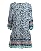 BAISHENGGT Women's Tied V-Neck Ethnic Printed Casual Mini Dress Small Blue Floral