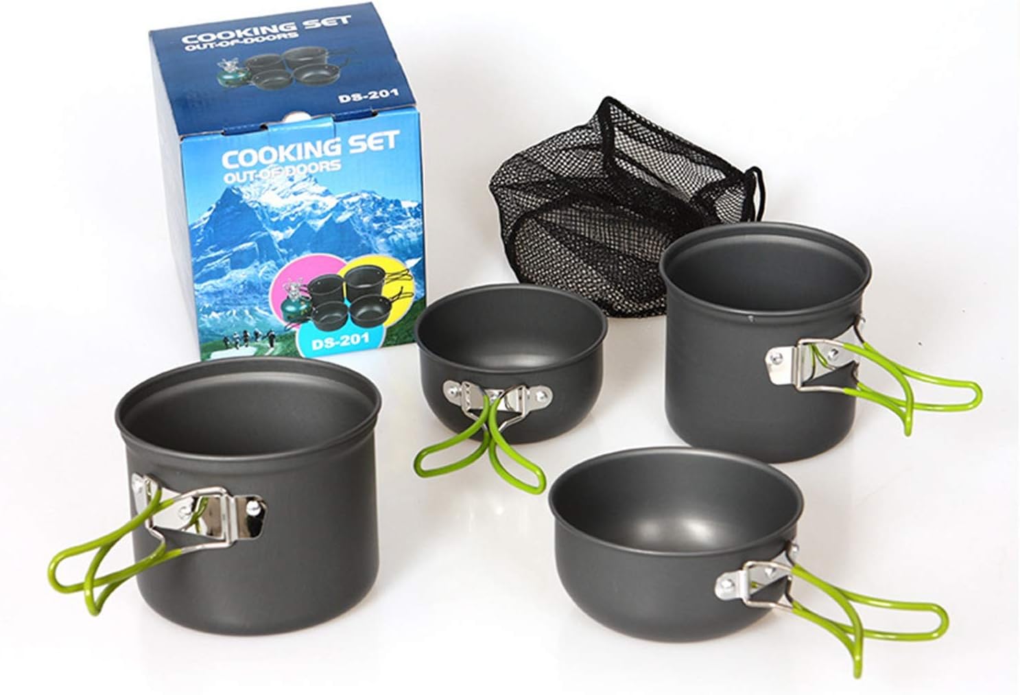 Sempiyi Portable Camping Cookware Set, Lightweight, Durable, Mini Aluminum Folding Pot with Storage Bag
