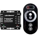 Sorfia Dimmer Switch, DC 12V-24V 18A PWM LED Light Strip Dimmer with Dimmable Slide Remote Control, Adjust Brightness Dimmer Light Switch