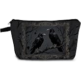 YULUENZE Gothic Style Print Small Cosmetic Bag | Cute Padded Makeup Organizer Zipper Pouch, Gothic Style Present for Women Friends