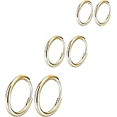 Osayia 316L Surgical Stainless Steel Small Hoop Earrings 8mm 10mm 12mm Hypoallergenic Huggie Thin Hoop Earrings Helix Lobes Hinged Sleeper Earrings Men Women for Cartilage Piercings