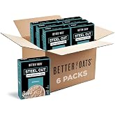 Better Oats Steel Cut Oatmeal, Original Flavor, 11.6 oz Box, 6 Pack | Instant Breakfast With Flax Seeds, Good Source Of ALA O