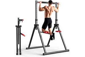 SERTT Foldable Power Tower Dip Station for Pull Ups, Dips & Push Ups, Upgraded Free Standing Pull Up Bar Station, Multi-funct