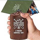 World's Toughest Ultralight Survival Tent • 2 Person Mylar Emergency Shelter Tube Tent + Paracord • Year-Round All Weather Pr