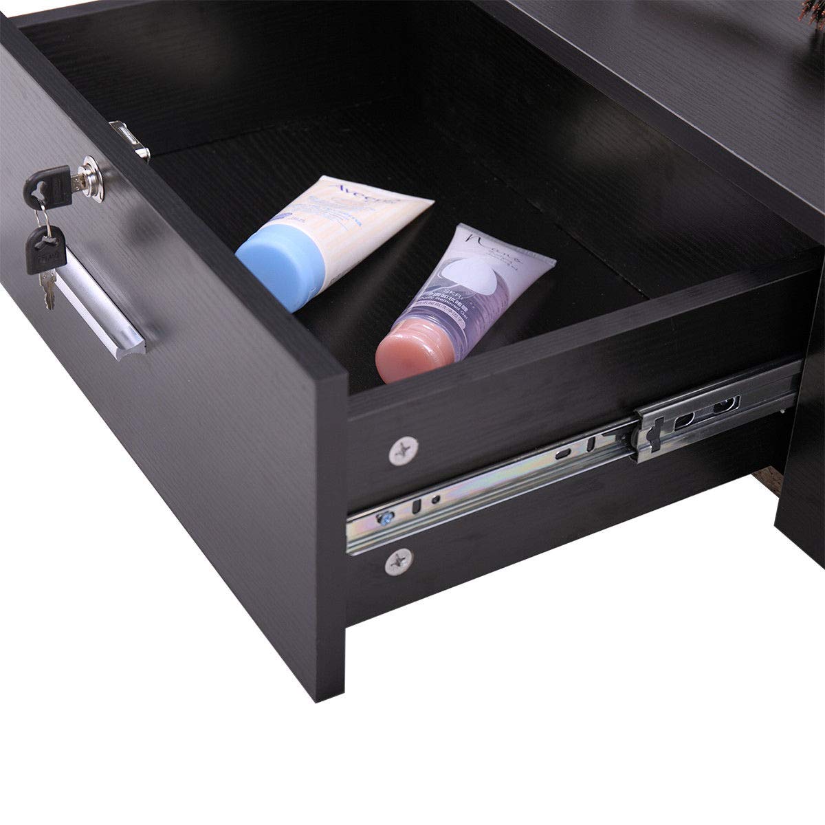 Black Salon Classic Wall Mount Styling Station Beauty Salon Spa Locking Cabinet: Beauty