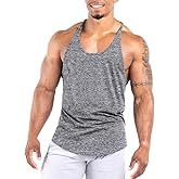 Agilelin Men's Workout Stringer Tank Tops Athletic Quick Dry Y-Back Tops Bodybuilding Muscle Shirts for Gym（1 Or 3 Pack）