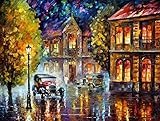 Assorted Paint-by-Number Kits for Adults - Street Glow (Frameless) - Includes Brushes, Paints and Numbered Canvas - 16'' x 20'' - Great for kids and adults - by Red Stapler