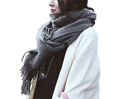 Seogva Damen Schals Kaschmir Foulard mit einem armband groß rechteckig Spitz Schal Halstuch Oversized