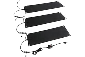 TEPU 10" x 30" Snow Melting Mats Outdoor, Non-Slip Heated Stair Treads for Outside, Heating Mat with Power Cord, Heated Walkway Mat for Winter Outdoor Stairs, Sidewalks, Roof, Garages, 3Pack