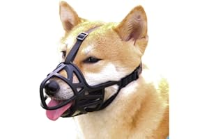 MAYERZON Dog Muzzle, Breathable Basket Muzzle to Prevent Barking, Biting and Chewing, Humane Muzzle for Small, Medium, Large and X-Large Dogs (M, Black)
