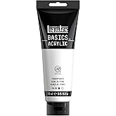 Liquitex BASICS Acrylic Paint, 250ml (8.5-oz) Tube, Titanium White | Medium Viscosity, Satin Finish, Lightfast, Fine Art Pigments, Range of Opacities, Easy Blending