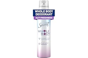 Secret Whole Body Deodorant Spray for Women, Fresh Lilac & Waterlily, Aluminum Free Deodorant Spray, 72 HR Odor Protection, 3.5 oz