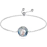 Vadmans Crystal Bracelet Sterling Silver Adjustable Chain Family/Sister/Animals Bracelets Anklets Link Jewelry Gifts for Women