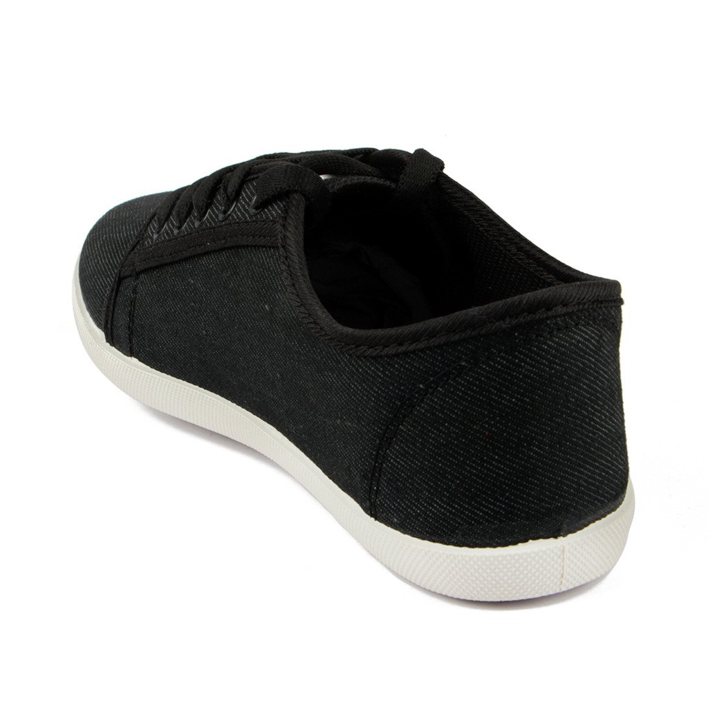 asian shoes lr-13 black canvas ladies shoes