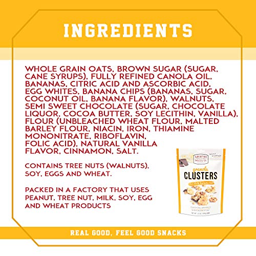 Creative Snacks Chocolate Banana Nut Granola Clusters, Great for
