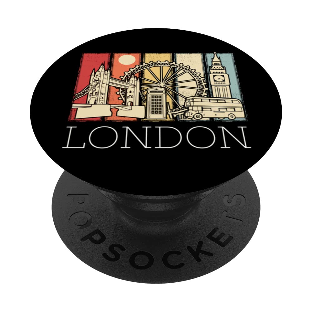 London Skyline from England Tower Bridge with Double-decker PopSockets Swappable PopGrip